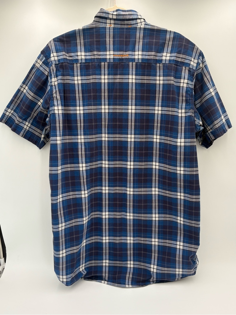 Ariat Rebar Men’s L Tall Blue Plaid Short Sleeve Button Down Work Shirt - Picture 3 of 12